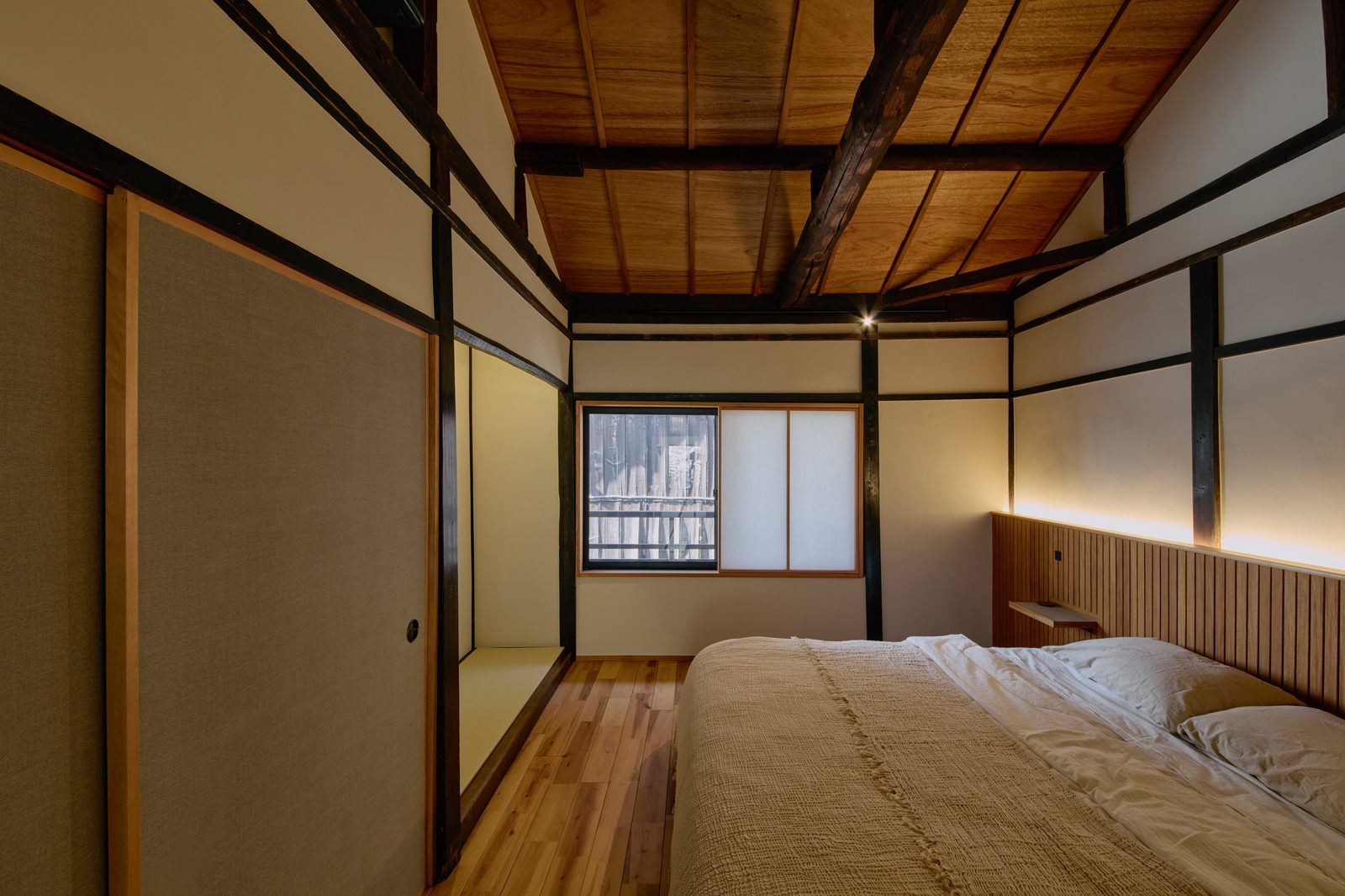 Tatami room wide view with shoji screens